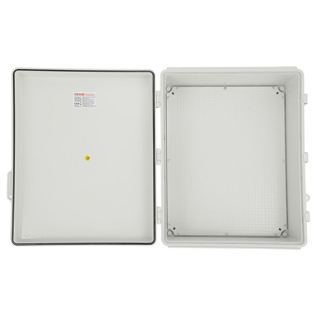 Outdoor Electrical Junction Box, 13.78 x 9.84 x 5.90 in, ABS Plastic Electrical Enclosure Box with Hinged Cover Stainless Steel Latch, IP67 Dustproof