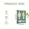Retro Metal Tin Sign Restroom Arrow Directional, 2D Flat Wall Art, Fun Bathroom Décor, Unisex, 1pc