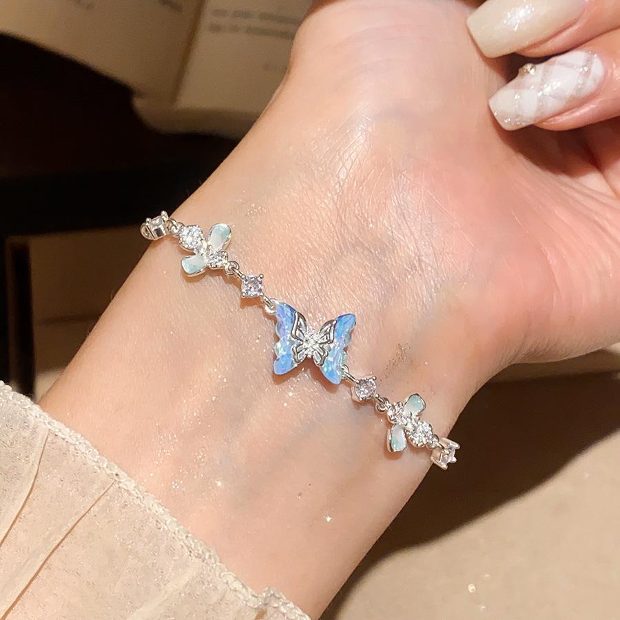 Butterfly Shadow Bowknot Beaded Bracelet - Light Luxury, High-End Sense, Elegant Women's Jewelry