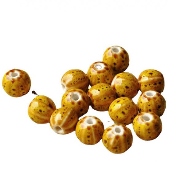 Jingdezhen ceramic jewelry diy Accessories12mm Floral Glazed Watermelon Beads for Making Necklaces and Women's Woven Bracelets Materials