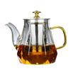 Borosilicate Glass Teapot with Stainless Steel Filter - Large Capacity Diamond Design