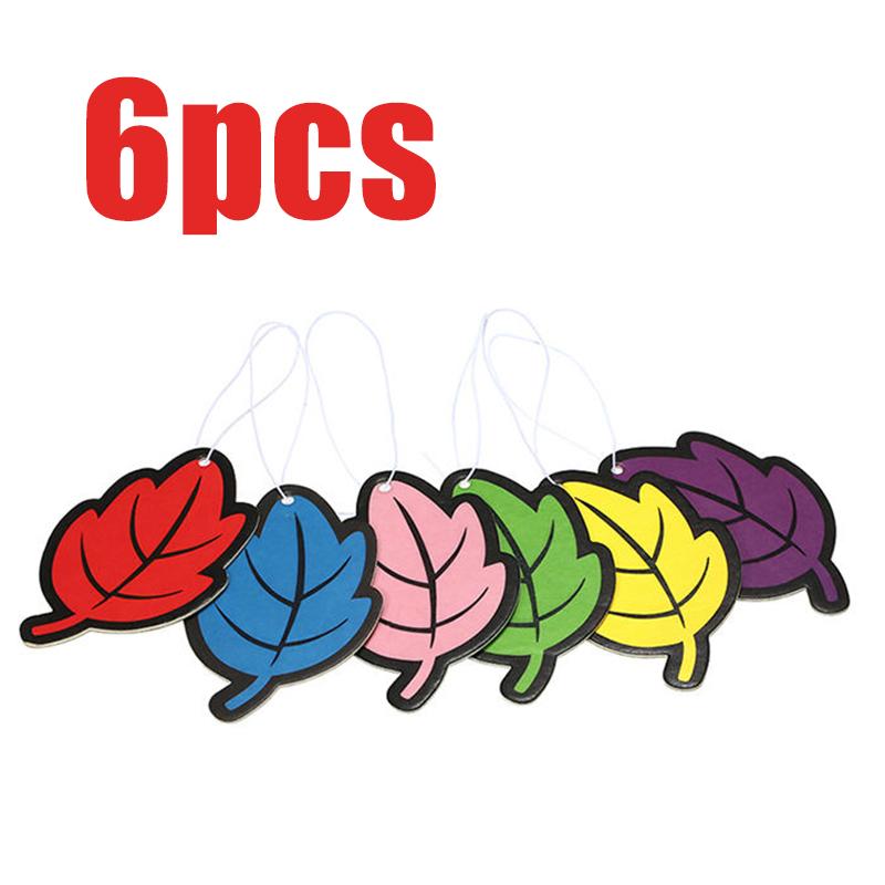 

6/12PCS Car Air Freshener Tablet Leaf Shape Vehicle Leave Solid Fragrance Piece Aroma Rearview Ornament Natural Scented Paper