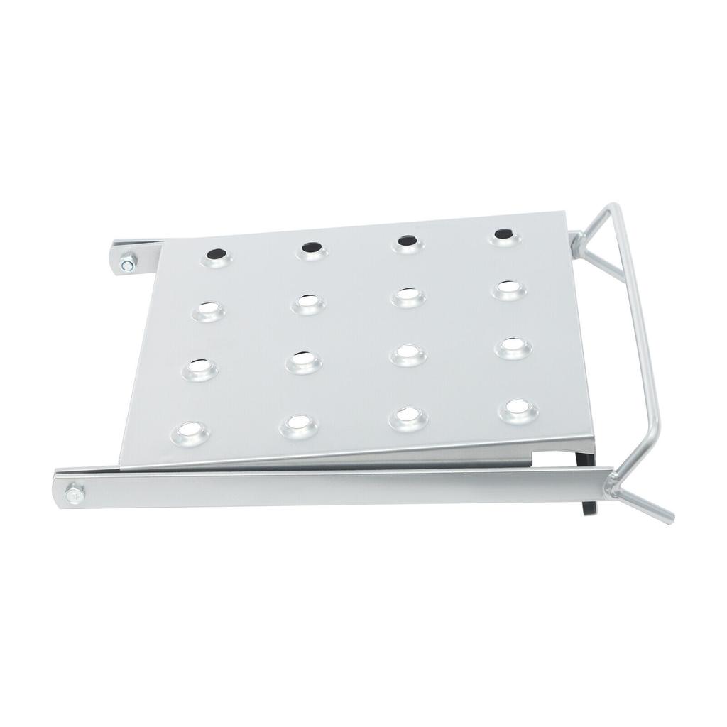 Ladder-Mounted Work Platform, Hanging Step Platform w/ 330 lbs Capacity, Easy-Install Workshop Platform, Sturdy Silver Tool Tray
