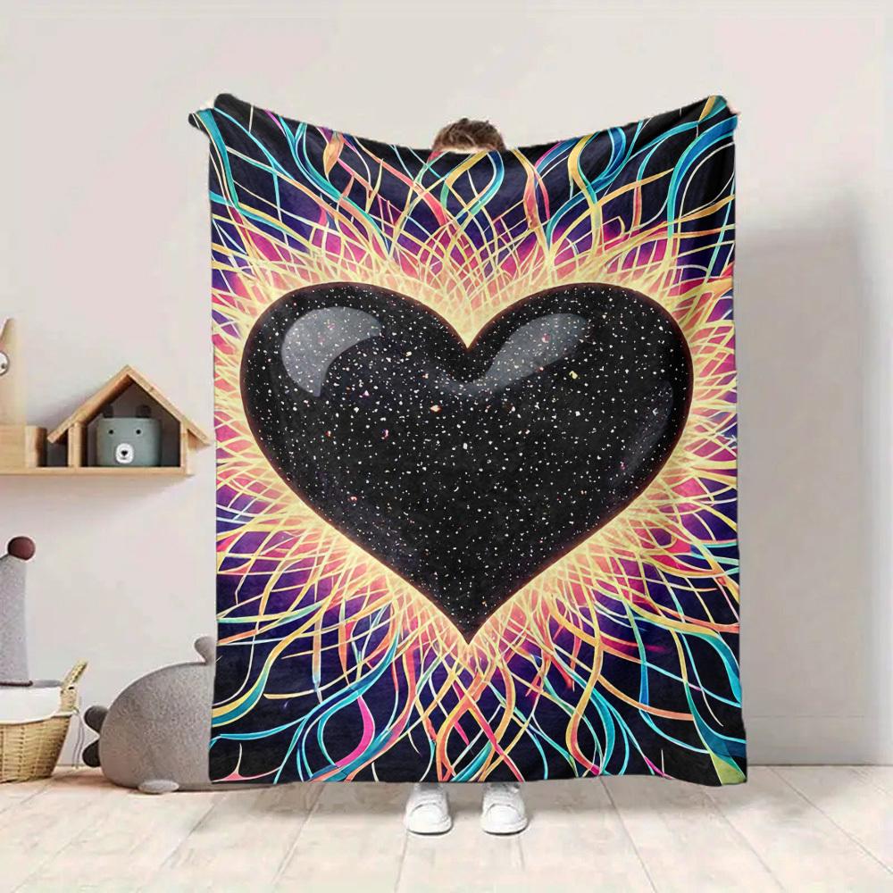 1 Stück Kosmisches Herz Decke Warm, Gemütlich Und Weich, Geeignet für Sofas, Betten, Autos Und Bürogebrauch. Perfekt für Camping Und Reisen, Was sie zu einem Tollen Geschenk macht f