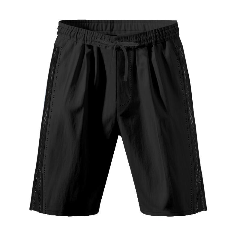 Sommer Herren Seitenreißverschluss Hip-Hop Shorts Lässig Locker Sport Strand Fünf-Punkte-Shorts Herrenbekleidung