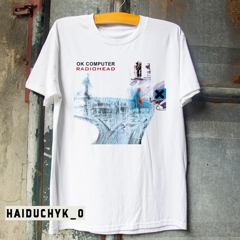 

Radiohead OK Computer Rock Band Unisex White T-shirt Size S-5XL Unisex T-Shirt S