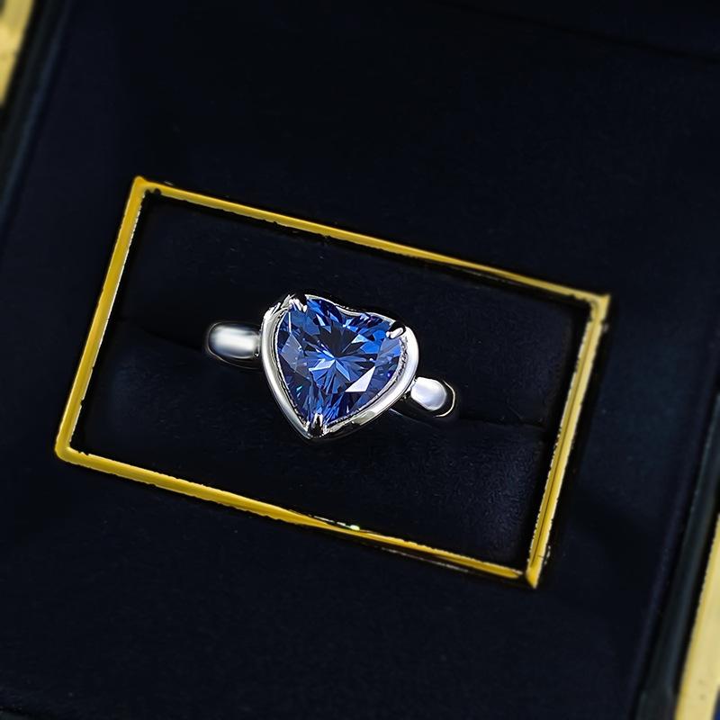 3 Carat Heart Of The Ocean Tanzanite Love Ring Summer Hot Push