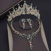Vintage Crystal Tiaras Bridal Jewelry Sets for Women Prom Wedding Earring Necklace Set Bride Crown Jewelry Sets