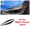 For BMW 3 Series 2014 2015 2016 2017 ABS Auto Front Head Light Lamp Eyelid Eyebrow Stripes Accessories Cover Trim Carbon Fiber