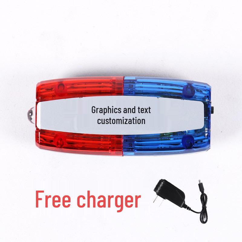 Rechargeable Red/Blue LED Shoulder Light Clip for Security, Sanitation, Night Runs, and Patrols.