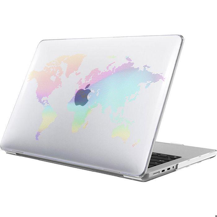 Coque de protection - MacBook - Air 13 Pouces - Transparent - Motif Carte du Monde - Rigide