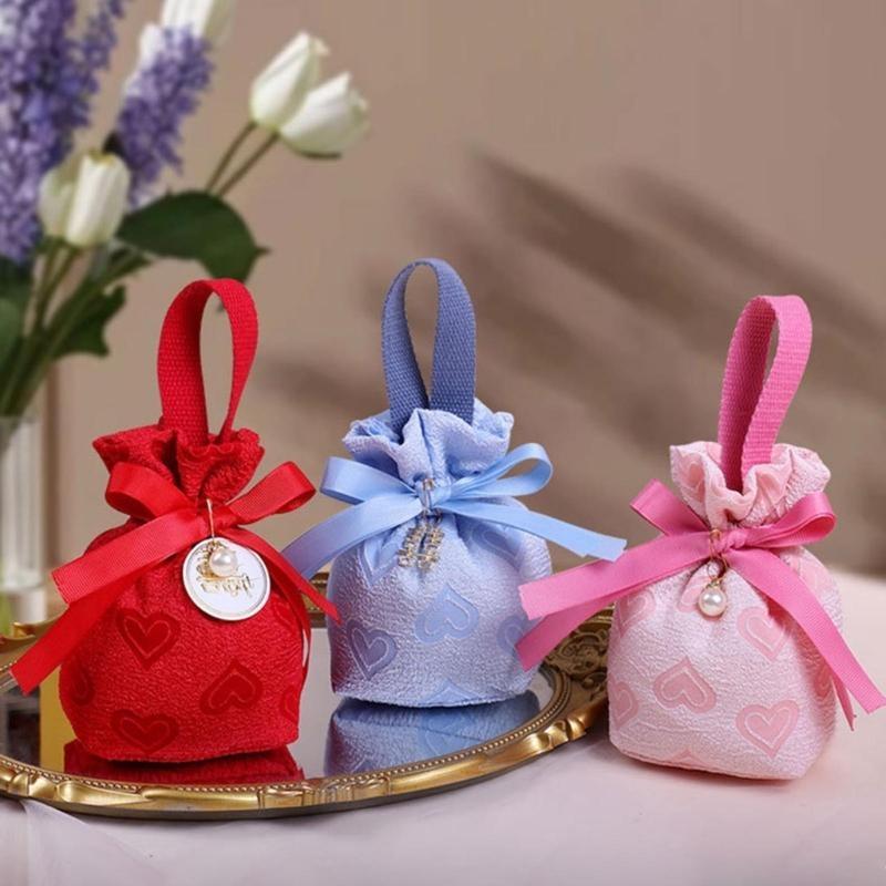 Pack of 6 Wedding Candy Boxes Handbag Party Gift Bags Candy Bags Pouches