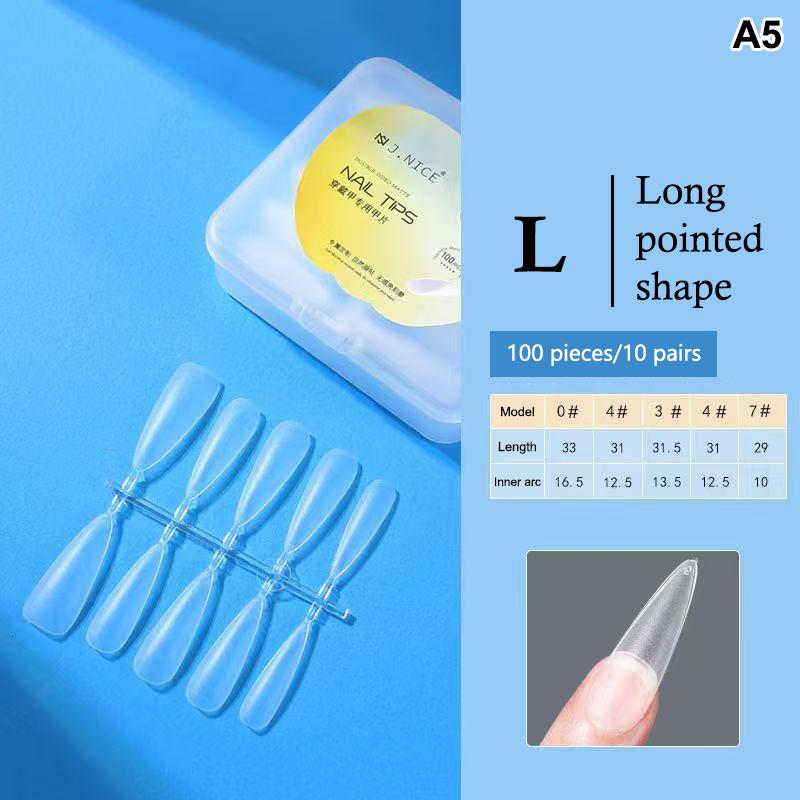 100 Pièces Embouts d'Ongles Amande Couvrance Totale Mat Gel Souple Faux Ongles Pour Salon de Manucure DIY Manucure Maison Création d'Art pour Ongles