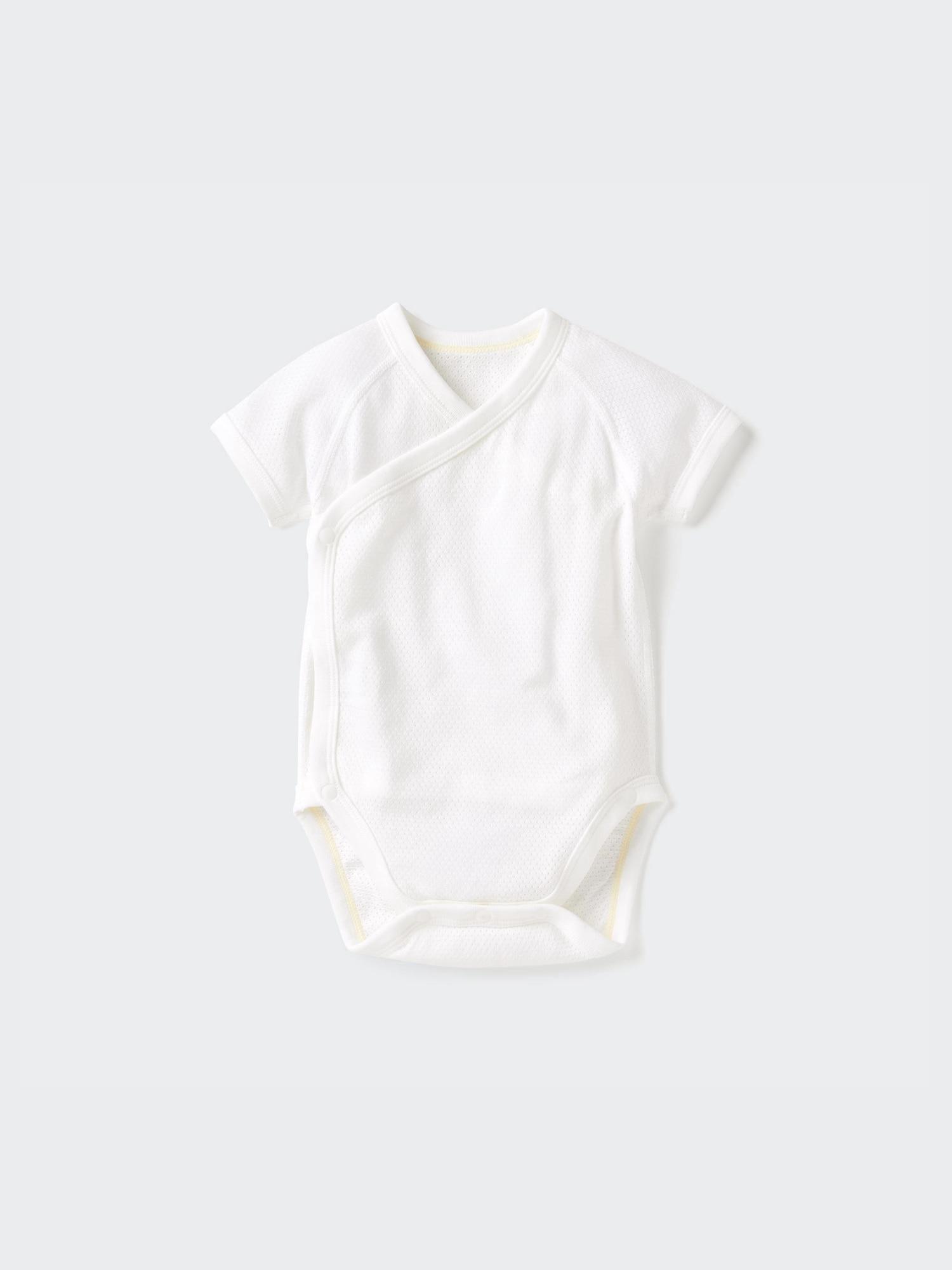 

Uniqlo Bn Хлопковая сетчатая внутренняя часть боди с коротким рукавом 1p Plain 60cm 00 WHITE/BABY 60
