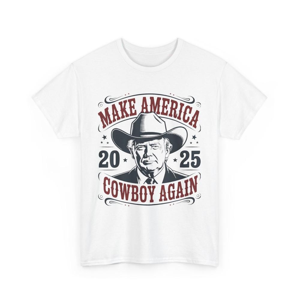 Make America Cowboy Again 2025 Tee Funny Pro-Trump Western Vintage Unisex Shirt Unisex T-Shirt XL