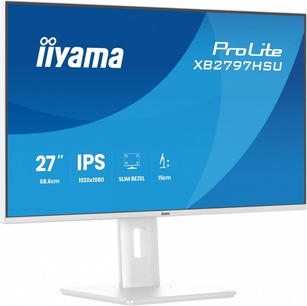 Monitor 27-inch XB2797HSU-W1 IPS, FHD, HDMI, DP, 120Hz, 2xUSBv3.2, 2xUSB-C, 350 CD, x2W, HAS 150/PIVOT, White