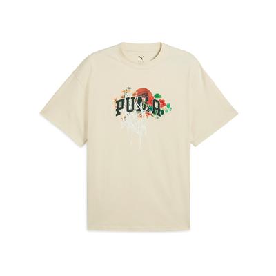 Dunked In Florals Logo Floral Print Basketball Crew Neck T-Shirt Men T-Shirts Snow-White 630909-01