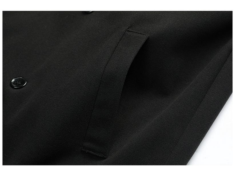 Herren-Doppelreihiger Trenchcoat Herbst/Winter 2025 - Mittellang, Gepolsterte Schultern, Über-das-Knie-Stil