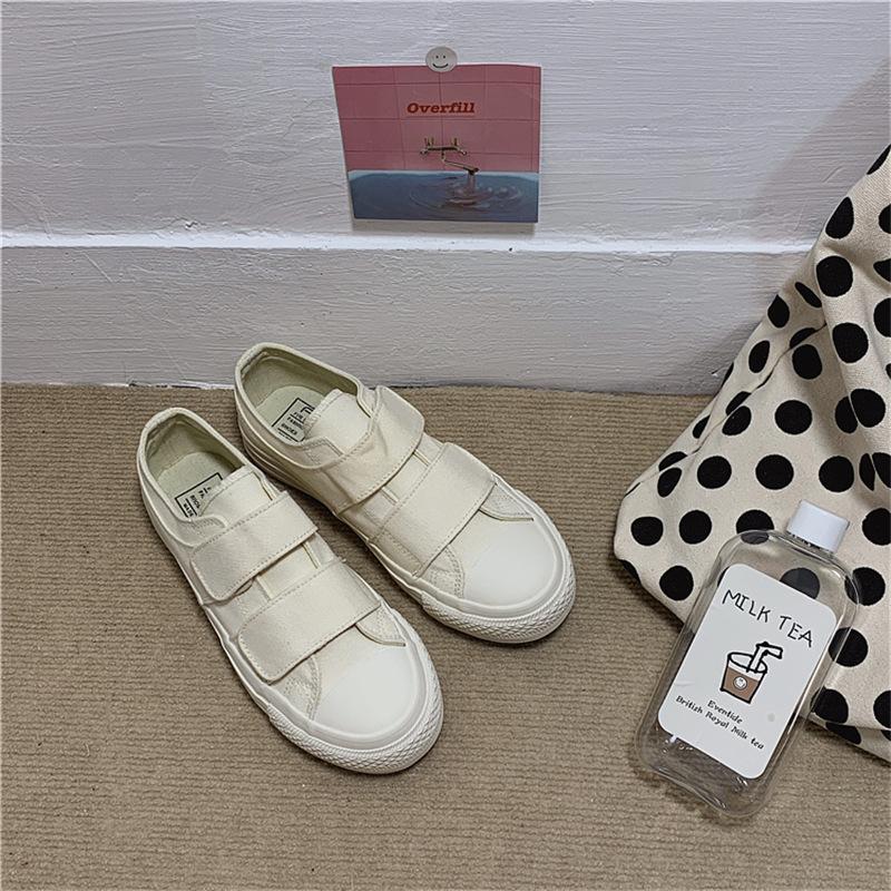 Модные новые студенческие парусиновые туфли белые дикие повседневные туфли на плоской — фото 3