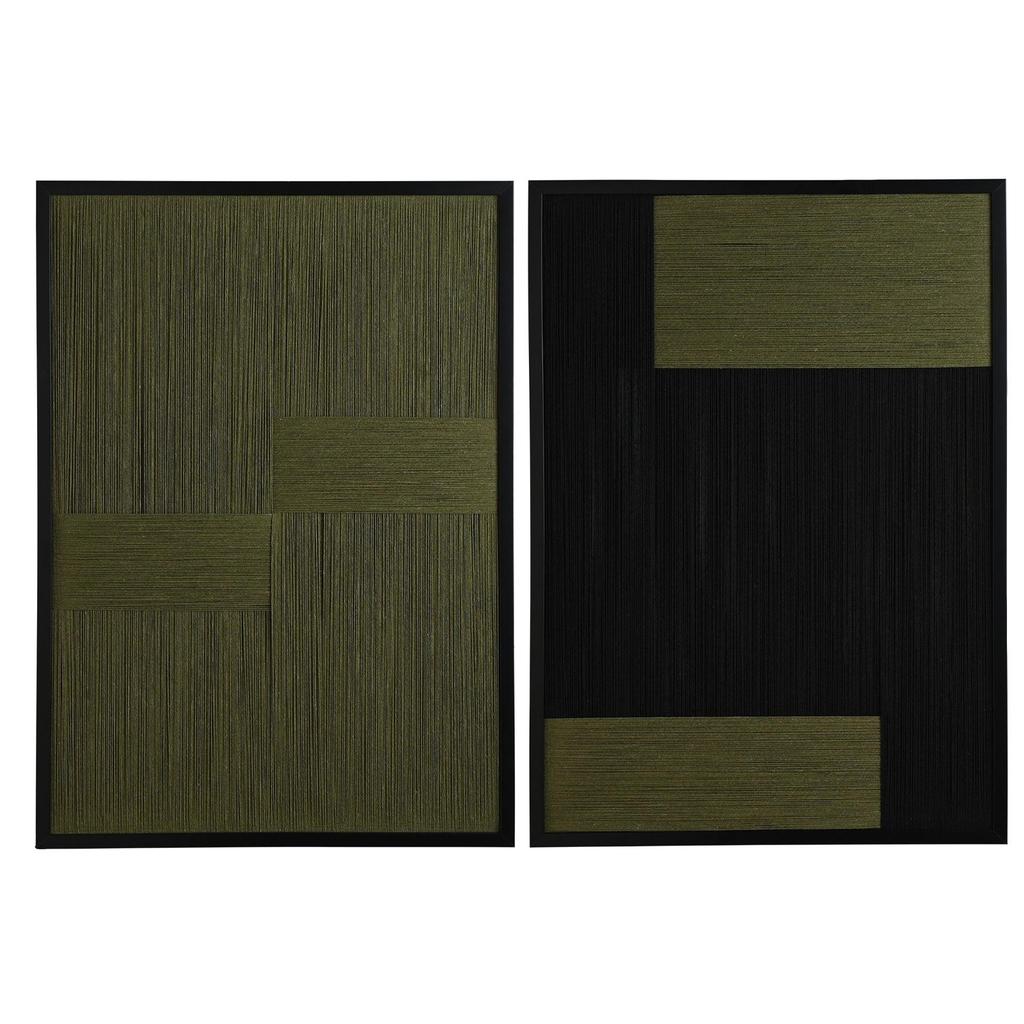 Hestia Set Of 2 Thread Wall Art Pictures 50cm x 70cm x 2.8cm