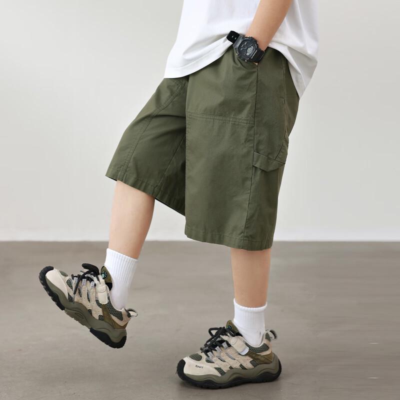 LUSON Boys' Pure Cotton Summer Cargo Shorts