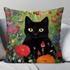 1Pcmatisse Monet Art Black Cat Animation Pillow Case Square Pillow Bedroom Sofaleisurecomfortcarlivingroom Home Decoration 40X40