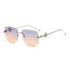 New European and American Frameless Fashion Snakehead Sunglasses, UV Sunglasses, Women's Personalized Styling Sunglasses