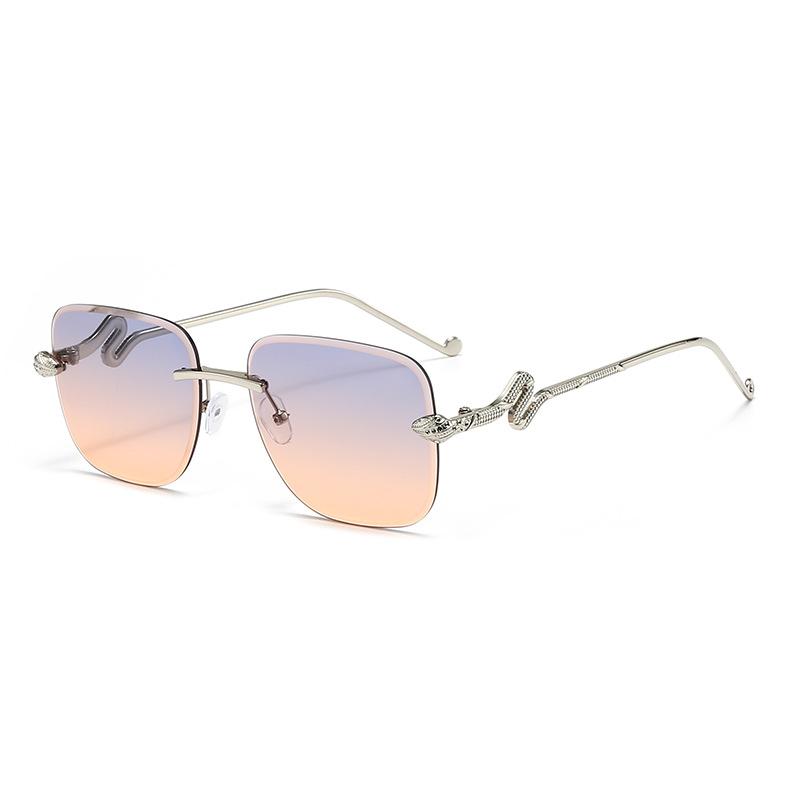 New European and American Frameless Fashion Snakehead Sunglasses, UV Sunglasses, Women's Personalized Styling Sunglasses