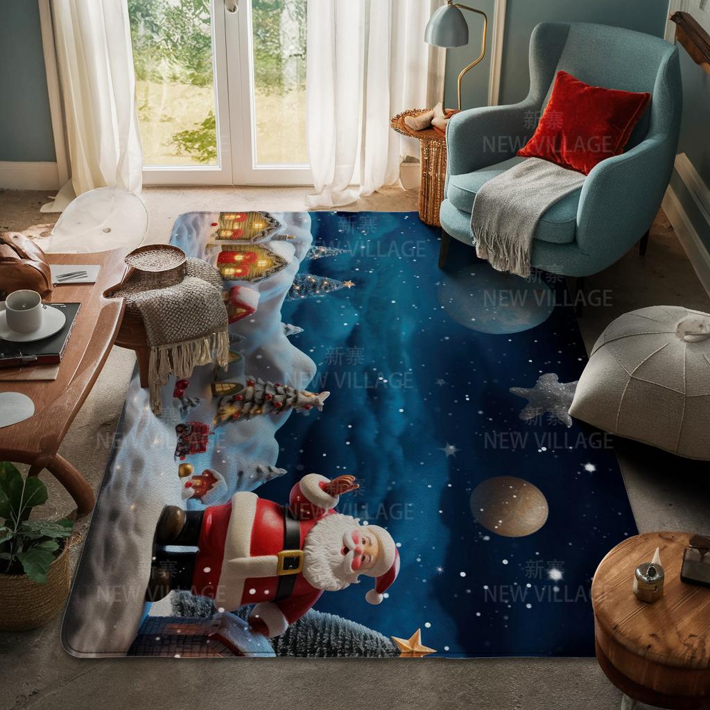 House Entrance Carpet Home Door Mat Living Room Bath Foot Bathroom Non-slip Water Absorption Rugs Bath Merry Christmas Winter