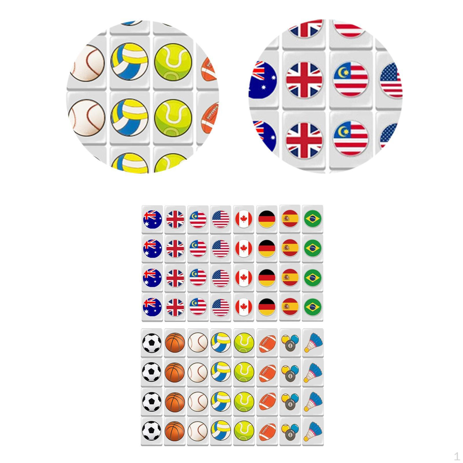 

64 игровых блока Escape Mini Mahjong Tiles Family Classic Board Portable Table balls