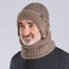 Fleece Scarf and Hat Set Soft Knitted Scarf Balaclava Hat Hooded Thermal Cap  Keep Warm