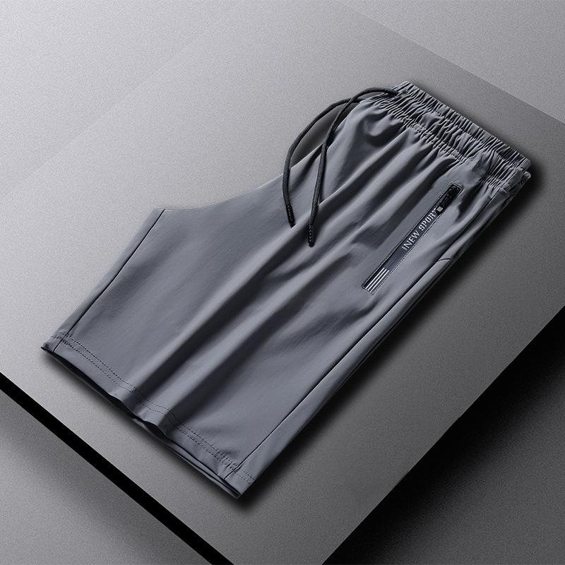 Pánské nadměrné rychleschnoucí sportovní kalhoty z ledového hedvábí - Lehké letní ležérní