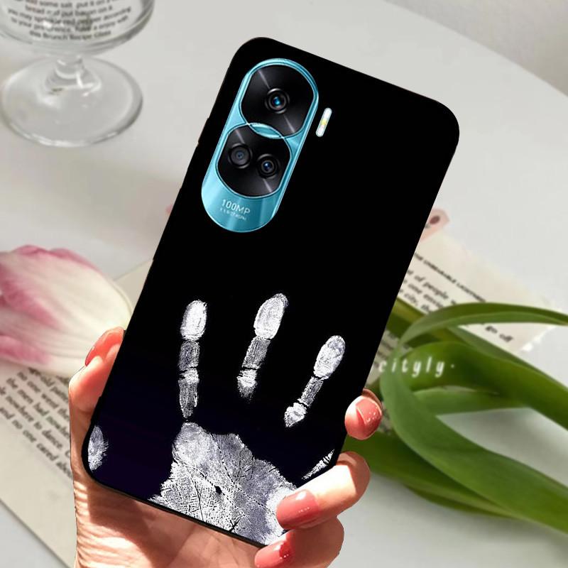 Voor Honor 90 Lite Honor90 Pro 5G Hoesje Siliconen Zacht Geschilderd Zwart Bumper Funda Coque voor HONOR 90 Pro 90Lite Beschermtas