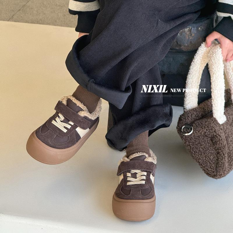 Classmate winter children's cotton shoes fashion lamb wool boys casual shoes matte girls cotton shoes