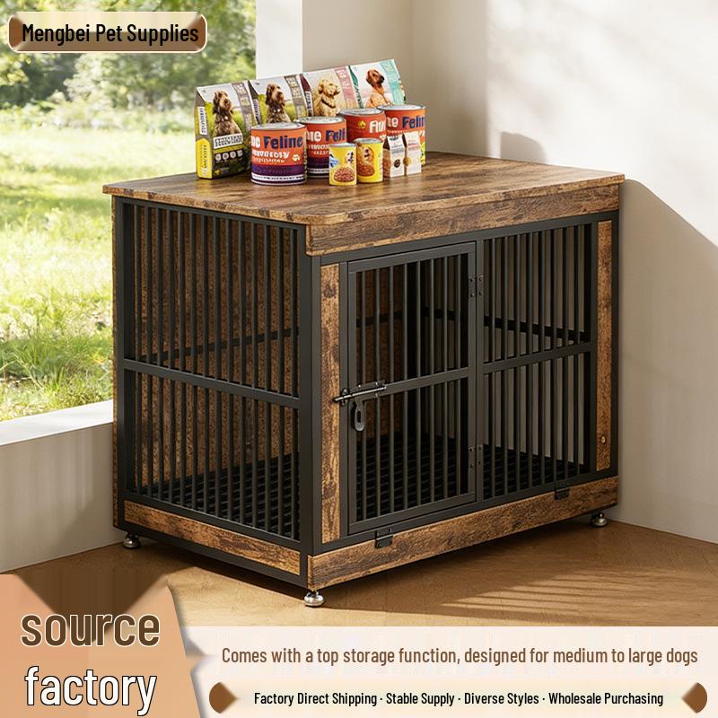 Wooden Dog Crate Villa with Toilet - Stylish Furniture for Small, Medium, Large Dogs