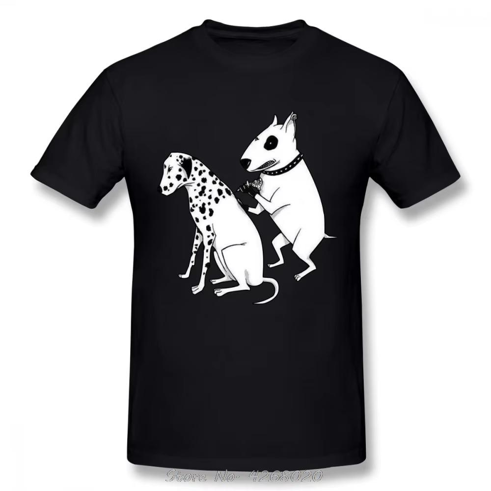 Cartoon Pittbul Tattooing T-Shirt Men Graphic T Shirt  Tshirt Funny Men's Clothing Oversized Unisex Tops Streetwear