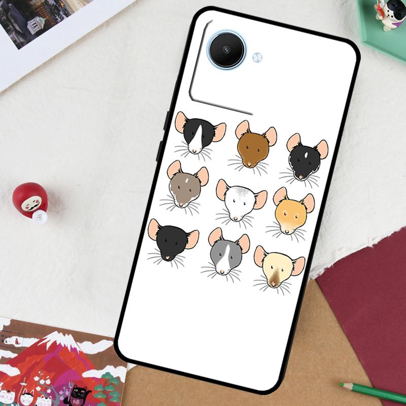 Cute Cartoon Animal Rat For Realme 13 Pro Plus 14 12 10 11 GT 6 5 6T GT7 Pro C51 C21Y C25S C75 C67 C61 C53 C55 Case