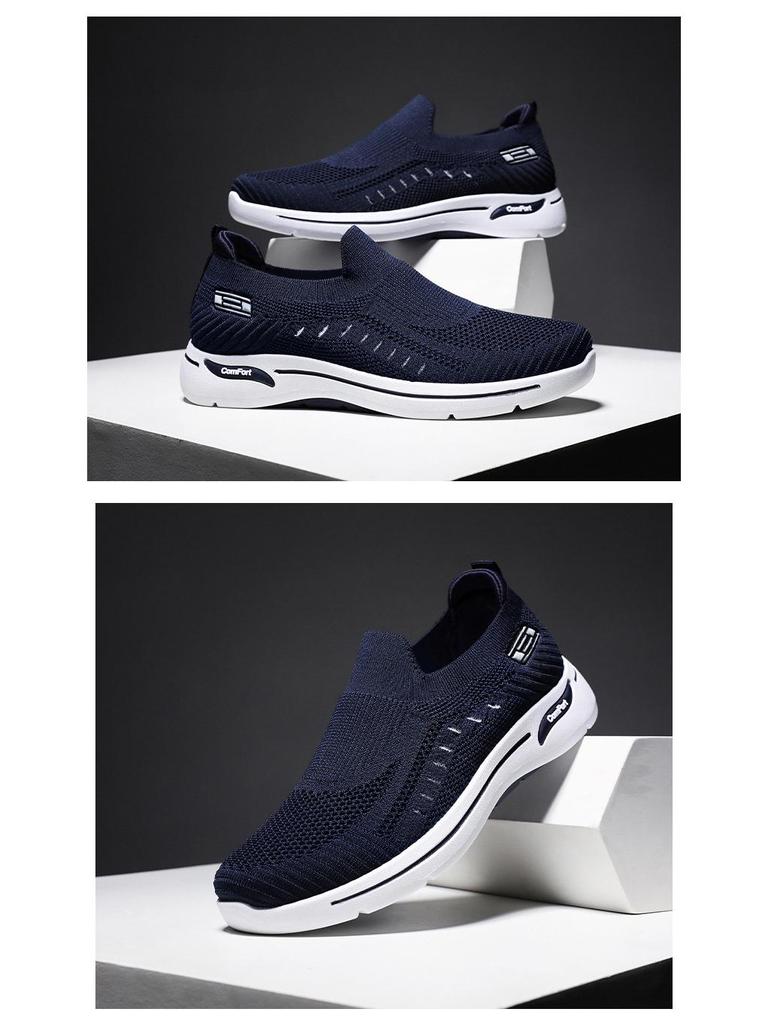 Men's Breathable Flyknit Slip-On Casual Shoes