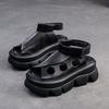 2025 Summer New Retro Sponge Heel Sandals for Women, Casual and Fashionable Roman Women's Sandals with Hollowed-out Designs