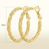 Cercei Aur Rotunzi 14K Gold Woven Hoop Earrings for Women, Unique Elegant Simple Fashion Earrings