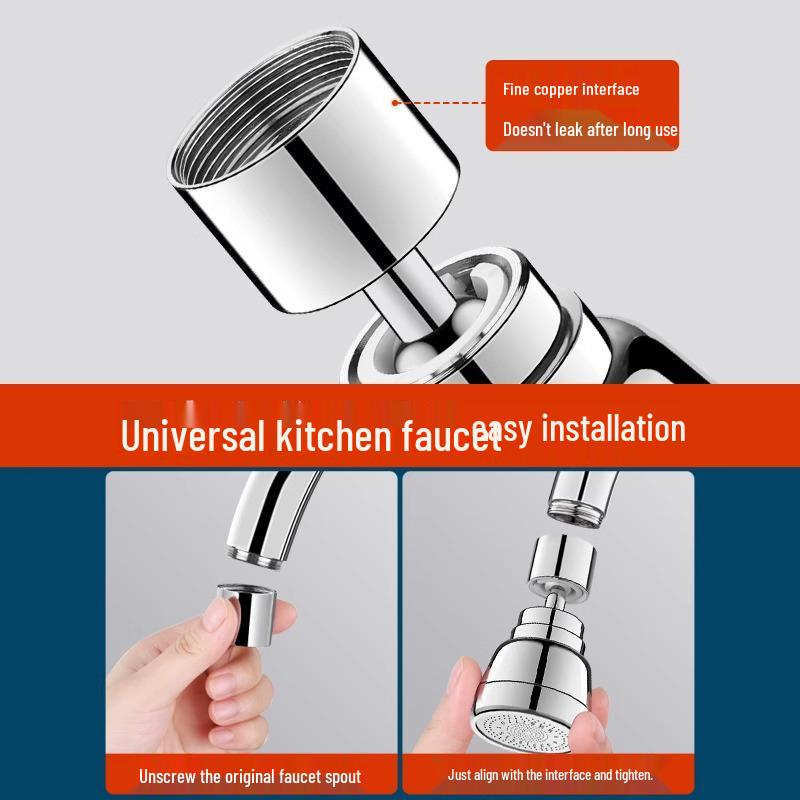 Rotating Anti-Splash Kitchen Sink Faucet Extension Aerator