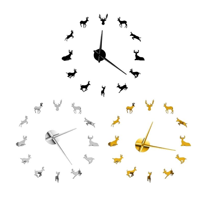DIY Wall Clock 3D Frameless Silents None-Ticking,Modern Battery Operated Wall Clocks for Living Room,Bedroom,Home Decors