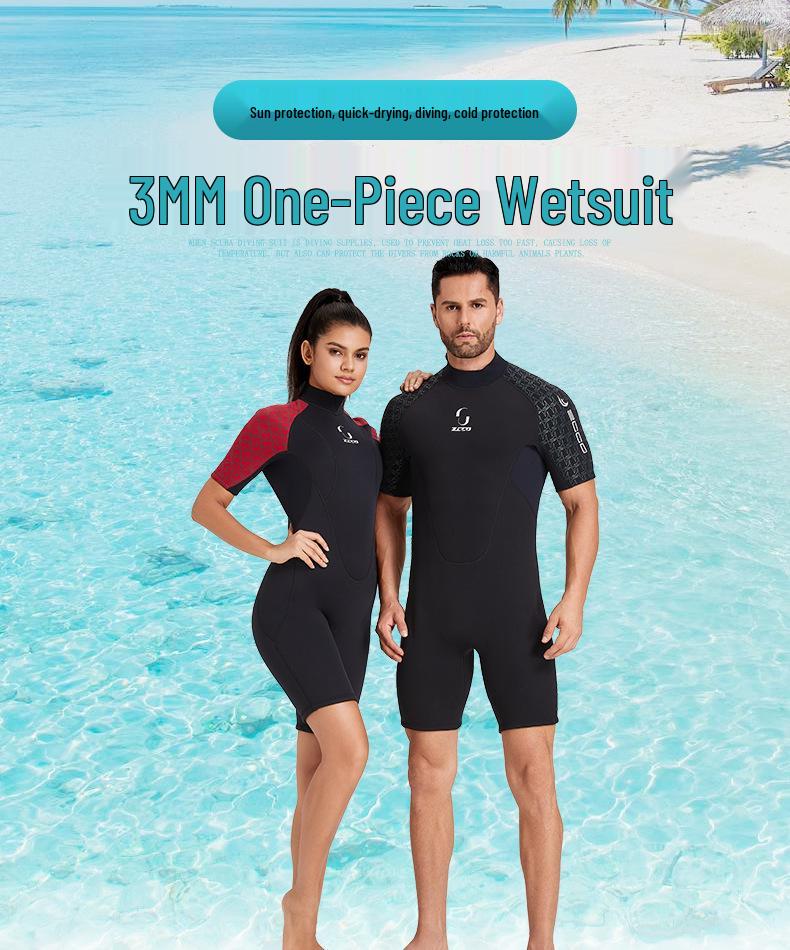 ZCCO 3mm Unisex Short Sleeve Wetsuit - Warm Diving, Surfing, Cold Protection