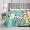 Happy Easter Eggs Snoopys Flannel Throw Blanket Blanket for Bedding Outdoor Ultra-Soft Bedroom Quilt,
