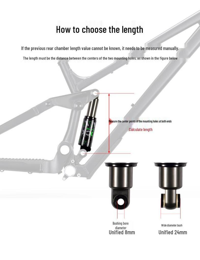 CHOOEE Aluminum Alloy Hydraulic Rear Shock Absorber for Mountain and Folding Electric Bikes