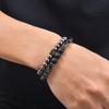 Vnox 2 Stück/Set Mattschwarzes Onyx-Hämatit-Perlenarmband-Set Natürlicher Stein Stretch-Armbänder Modeschmuck Geschenke für Männer Frauen