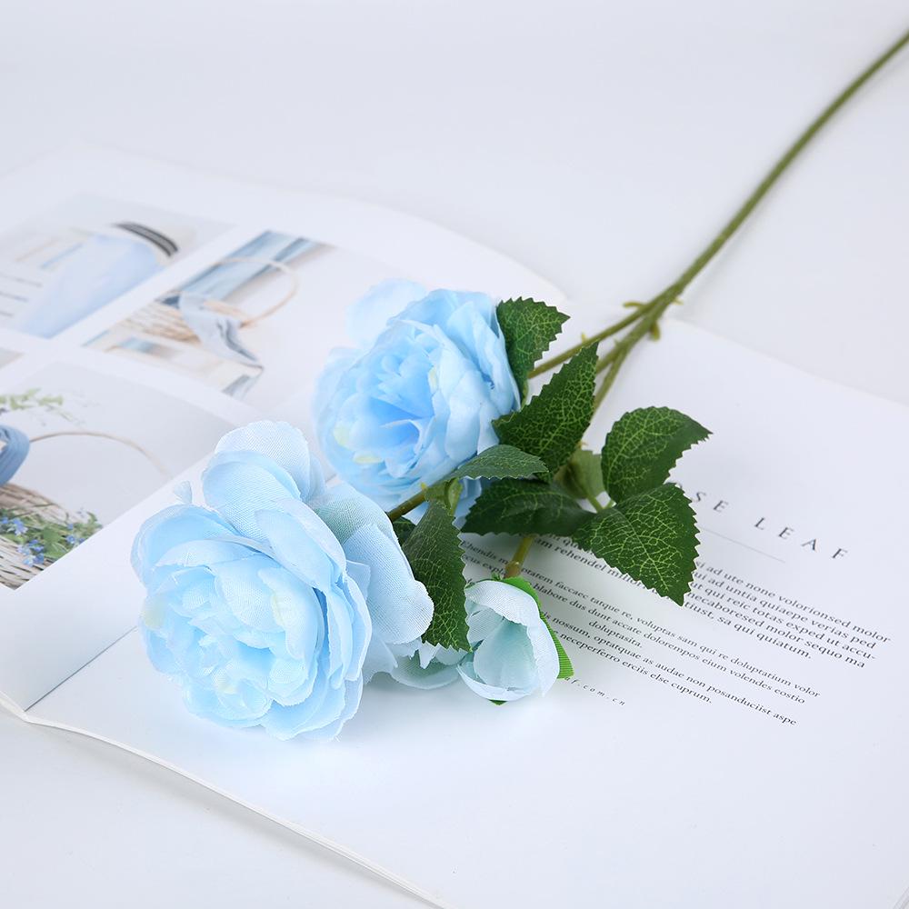 European-Style Smoky Willow Peony & Rose Artificial Flower Arrangement for Home and Wedding Decor