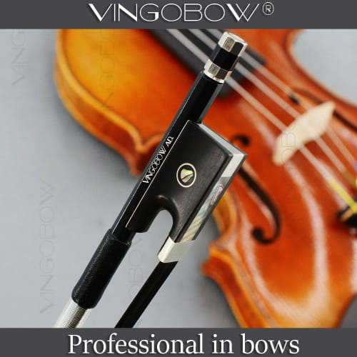VINGOBOW Carbon Fiber Violin Bow, 4/4 Size. Made with Natural Black Horsehair for a Bright Sound and Guaranteed Quality!