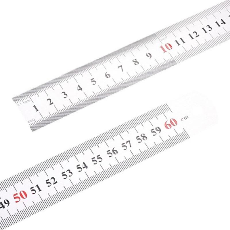 Stainless Steel Ruler with Inches Centimeters Scales Math Measuring Ruler Geometry Drafting Tool for Drawing Drafting