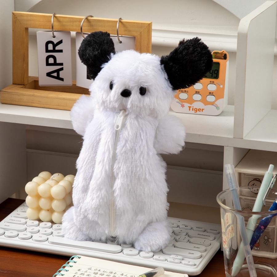 Cute Cartoon Pacha Dog Plush Pencil Case and Desk Storage Bag Regular белый